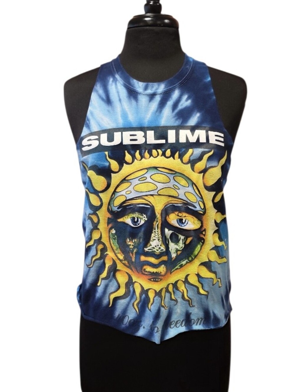 Sublime Blue Tie-Dye Sun Graphic Tank Top
